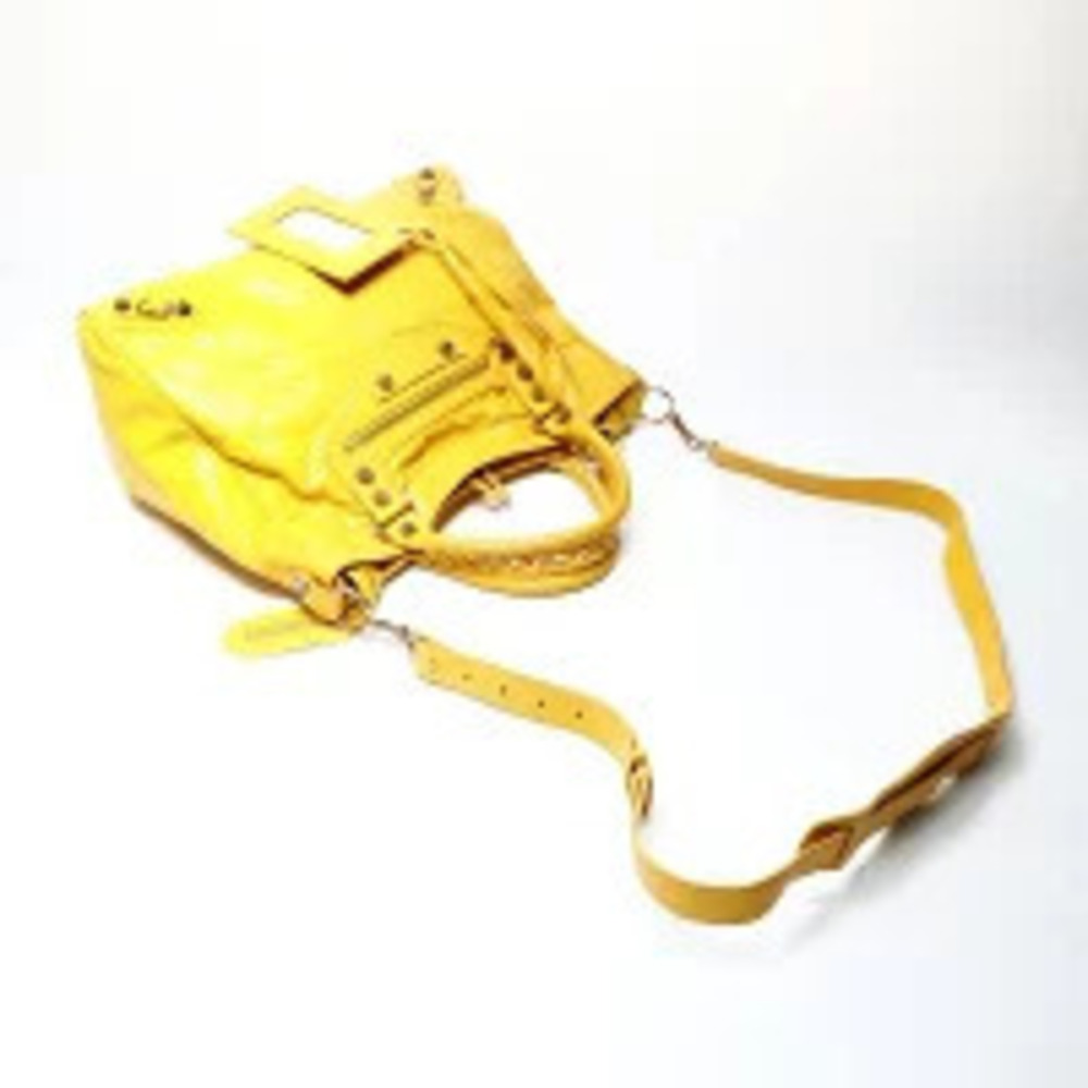Balenciaga Vero Shoulder Pink Bag Yellow - Picture 9 of 13